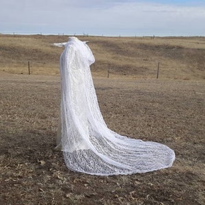 White Lace Cape Hooded White Wedding Cloak Bridal Cape
