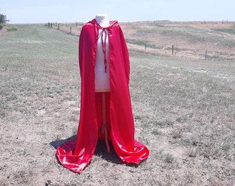 Halloween Red Cape Hooded Cloak Renaissance Medieval Wedding Cape Bridal Cloak