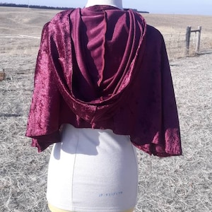 Wine Burgundy Capelet Hooded Wedding Cloak Adult Clothing Shrug Costume Cape Cosplay Halloween Animae