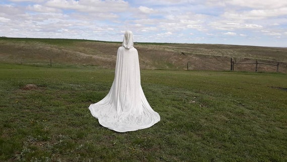white velvet wedding cape