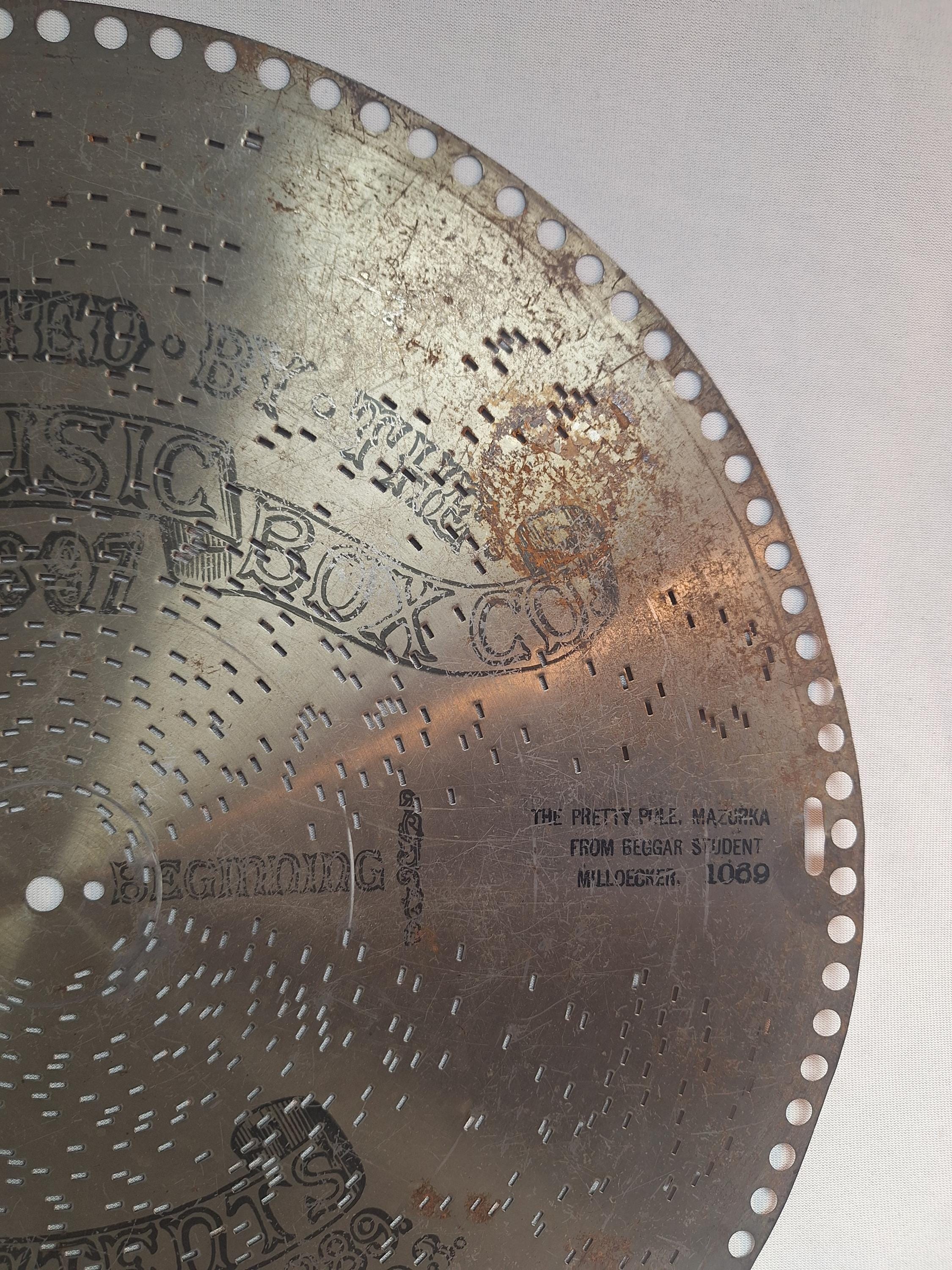 Antique Regina Music Box Disc US Patents 1889 1893 Victorian Era