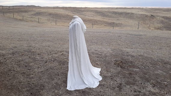 white wedding cloak