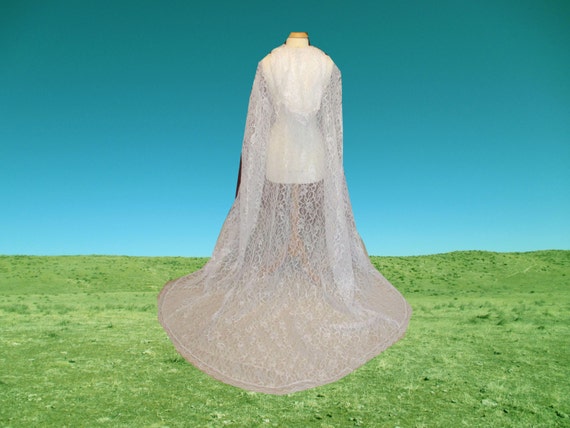 White Lace Cape Cloak Hooded White Wedding Gothic Etsy