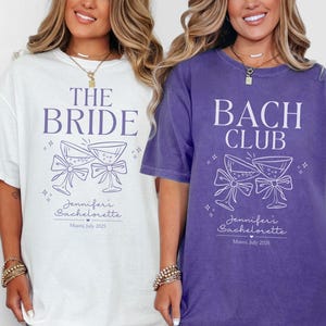 Custom Bachelorette Shirts, Coquette Bachelorette, Matching Shirts for Bride & Bach Club with Bows and Drinks, Bach Party, Comfort Colors