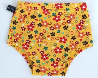 Yellow floral bummies, diaper covers, nappy covers, bloomers