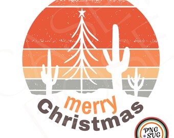 Western Christmas Cactus PNG SVG, Merry Cowboy Desert Design (Digital Download)