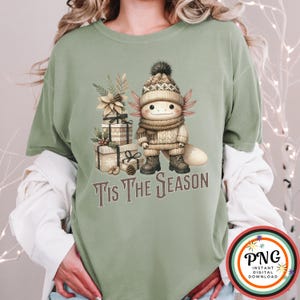 Axolotl Boże Narodzenie png, Koszulka Tis the Season Png, Boho Przytulny świąteczny prezent Projekt Akwarela Boże Narodzenie Sublimacja png Wesołych Świąt Clipart