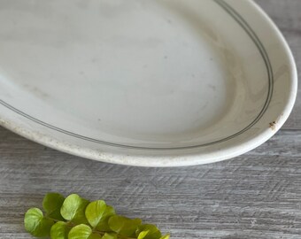 Vintage Platter Restaurantware Albert Pick Co. Striped Green