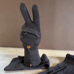 Vintage Black Opera Gloves Women&#39;s Stretch Size 6.5 -7.5