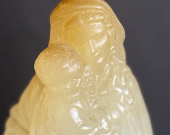 Vintage Wax Madonna Figurine Statue - Large Wax Sculpture -