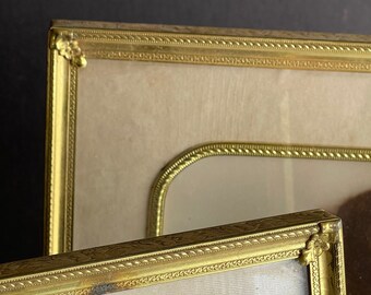 Antique Brass Picture Frames - 1940s 8 x 10 or 10 x 12 - Taffeta Matte  - Lot of 3