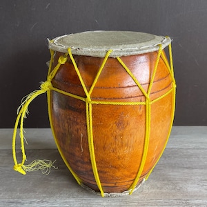 Vintage Drum - Nepal Madal 11 Inch - 2 Headed Wood - Very Nice!