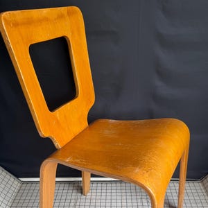Vintage Thaden-Jordan Chair Bent Plywood Furniture - Chair A Model 102 Original