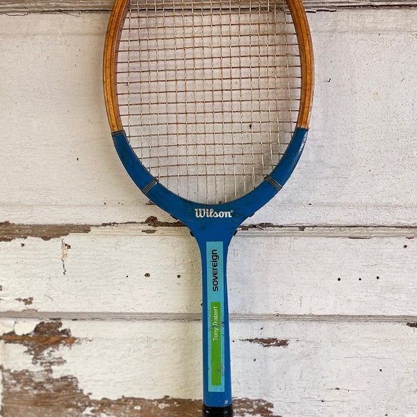 Vintage Tennis Racket Wooden Wilson Wood Racquet Tony Trabert Sovereign