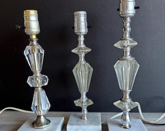 Vintage Lamps -Glass Marble Lucite Boudoir Lamp - Choice