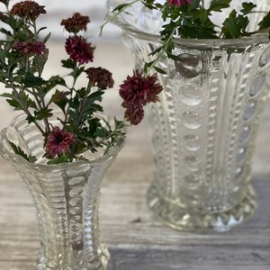 Clear Optic Swirl Flower Vase With Ruffle Edge Indiana Glass