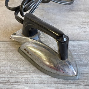 Vintage Toy Iron - Sunny Suzy by Wolverine -Electric Cord - 1950s Silver - Pretend Play