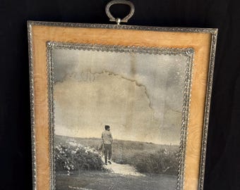 Antique Silver Filigree Picture Frame Taffeta Matte 16 x 13 or 10 x 13 True Vintage Frames Art Deco