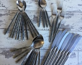 Vintage Gorham Hacienda Flatware - Iced Tea Spoons Knife Stainless Midcentury Flatware 35 Pieces - CHOICE