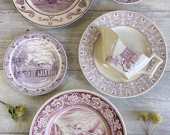 Vintage Mulberry Transferware Plate: Souvenir Plates - Choice of Design