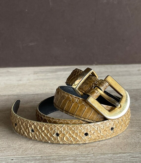 Vintage Belt Tan Karen Scott Snakeskin -size Medium - Etsy  display picture 1