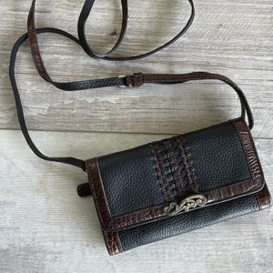 Cartera cruzada vintage de cuero Brighton, años 90, para mujer