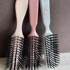 Vintage Choice Hairbrushes -1980s Pink All American, Blue Goody