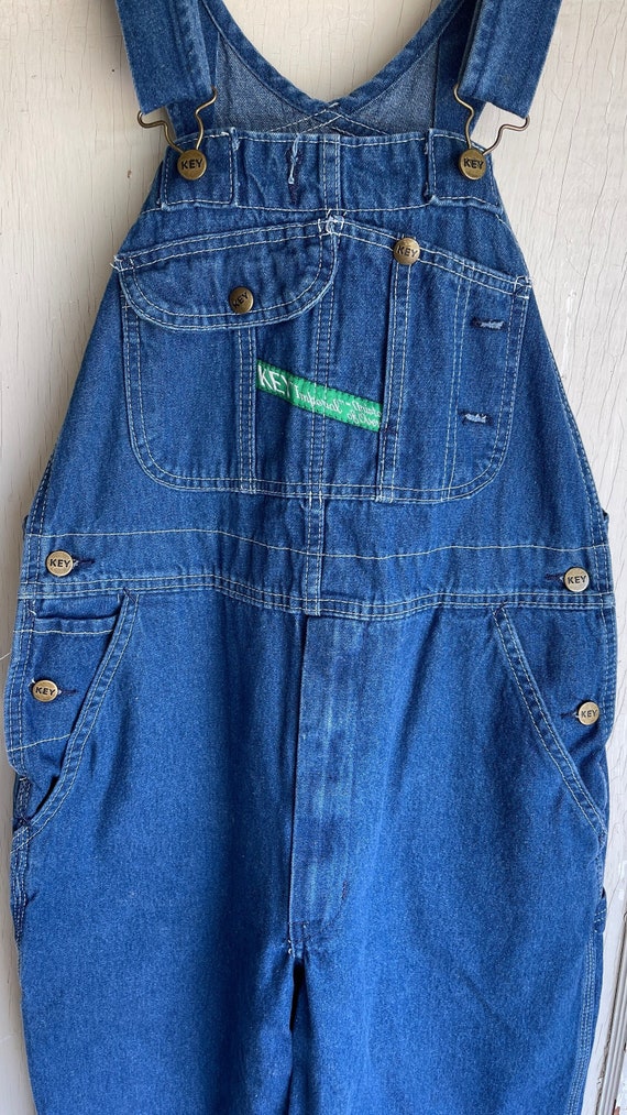 Vintage Bib Overalls -34 x 29 Unisex Blue Denim "… - image 1