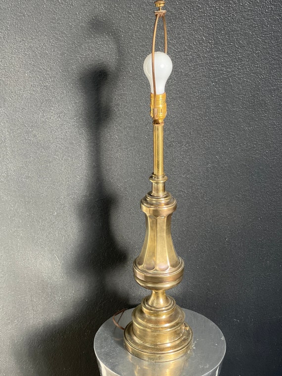 Vintage Stiffel Brass Lamp 24 Inch Lamp Dimmable 3x Shade Sold