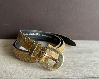 Vintage Belt Tan Karen Scott Snakeskin -size Medium - Etsy display picture 1