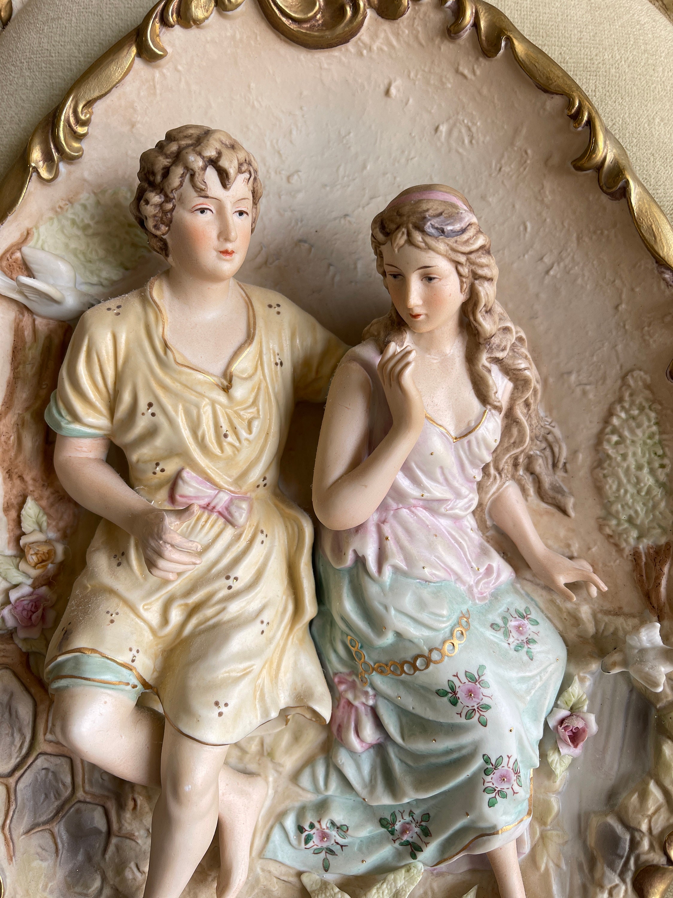 Vintage Pucci Porcelain Wall Relief Sculpture Plaque Italian
