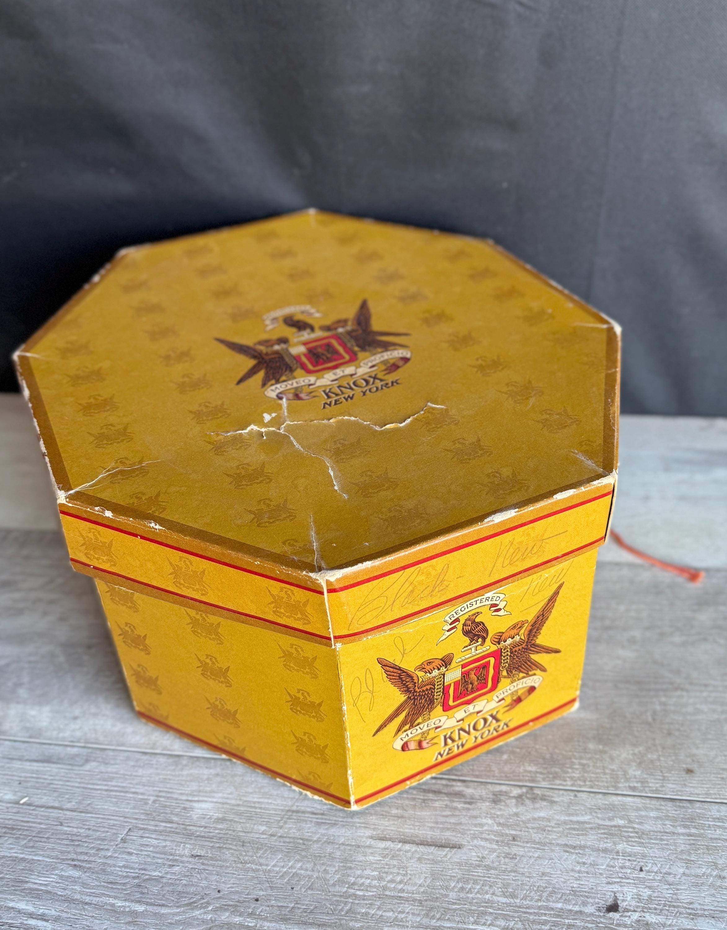 Vintage 1950s Knox Hat Box - Yellow Octagon Hatbox - Etsy