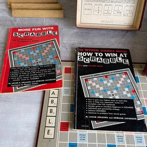 Vintage 1953 Scrabble Game: Selchow & Righter, Complete with Books
