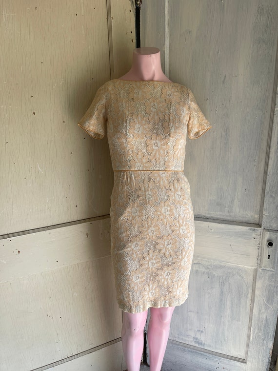 Vintage 1960s Sheath Dress - Lace Wiggle Dress - … - image 2