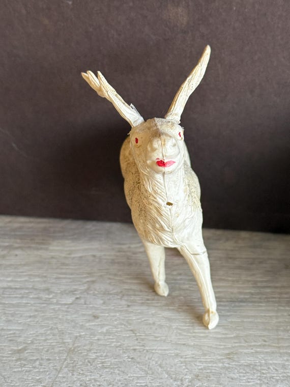 Vintage Celluloid Reindeer Plastic Japan Deer Stag Elk Paper