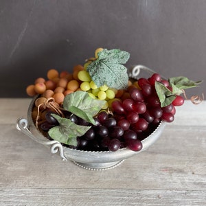 Vintage Artificial  Grape Clusters - Purple, Green, Red, Yellow Vinyl Plastic Rubber - 1960s