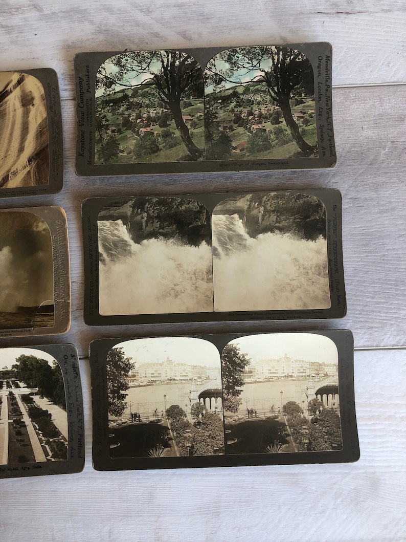 6 Antique Stereoscope Cards Travel Hand Colored Old - Etsy