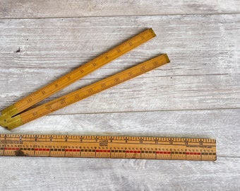 Vintage Stanley No. 18 Folding Boxwood Ruler or Westcott Typewriter Ruler -- Choice Measurement Tools