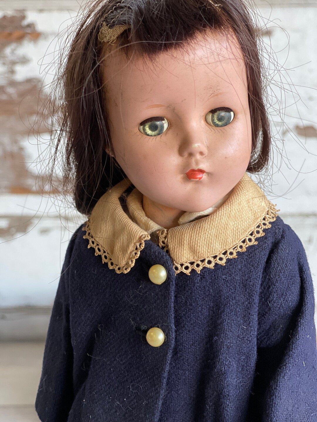 Antique Effanbee Suzanne Composition Doll Sleep Eyes Real Hair Etsy