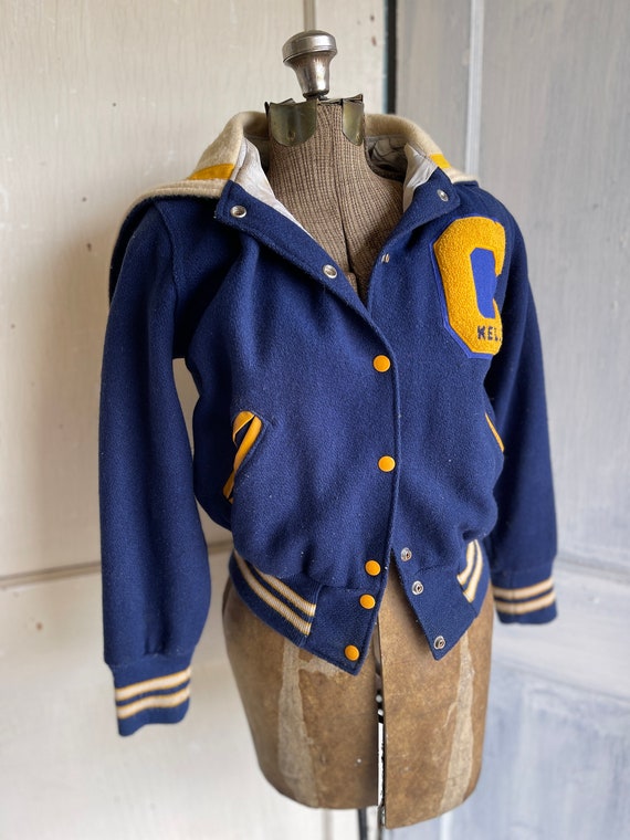 Vintage Varsity Jacket Blue and Gold, Retro Athle… - image 10
