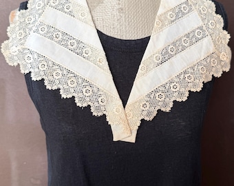 1920s Irish Crochet Lace Collar - Antique Ecru Shawl