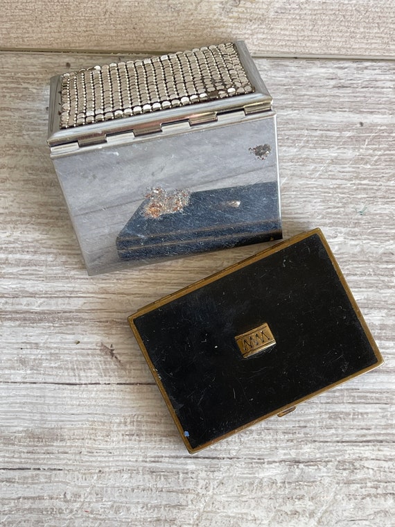 Vintage Charbert & Whiting Davis Compacts: Brass,… - image 2