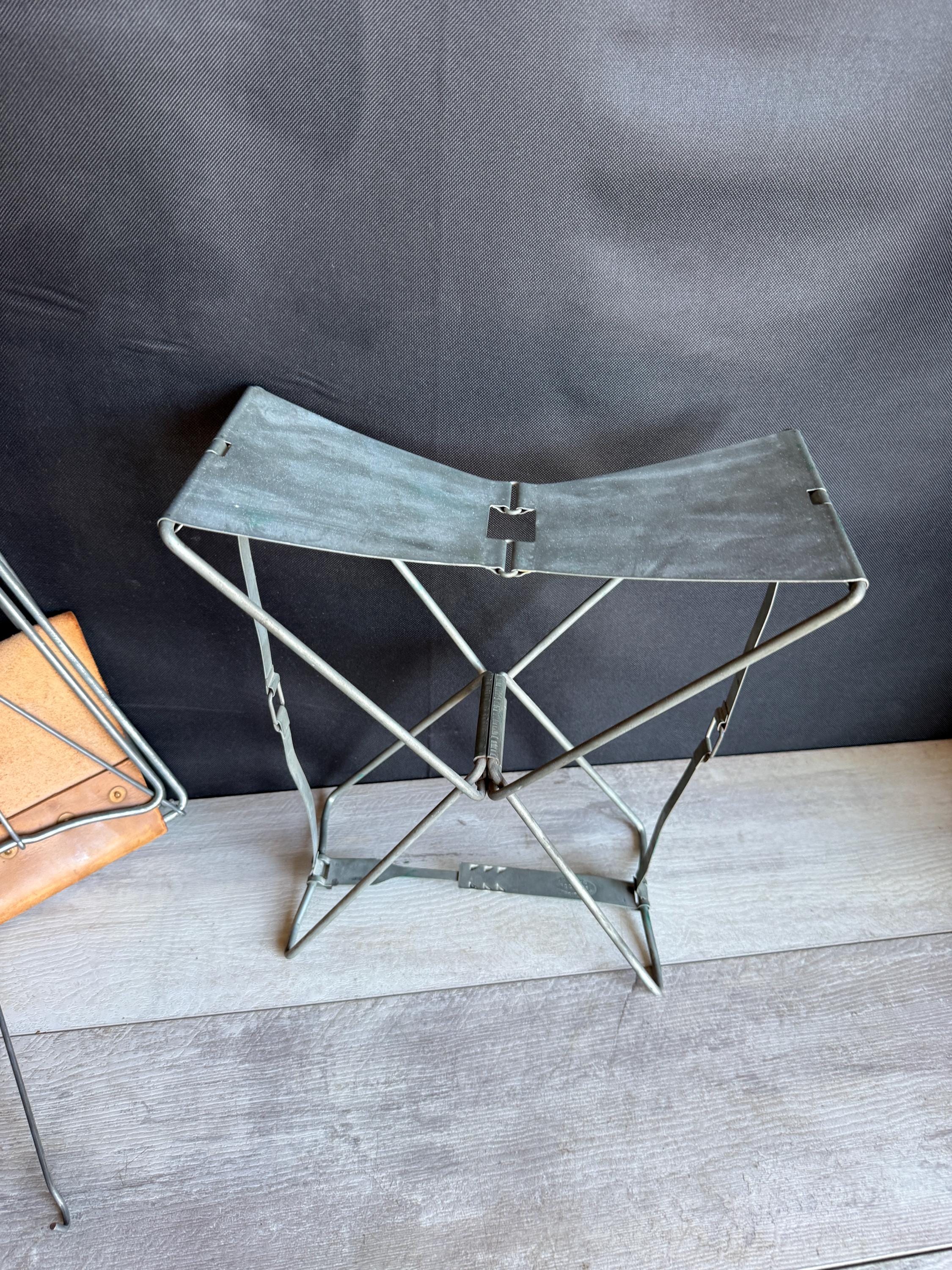 Vintage Folding Camp Stool - Codeco Pocket Folding Metal Footrest