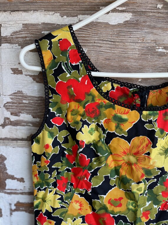 Vintage Sheath Dress - 1960s Floral Summer Cotton… - image 7