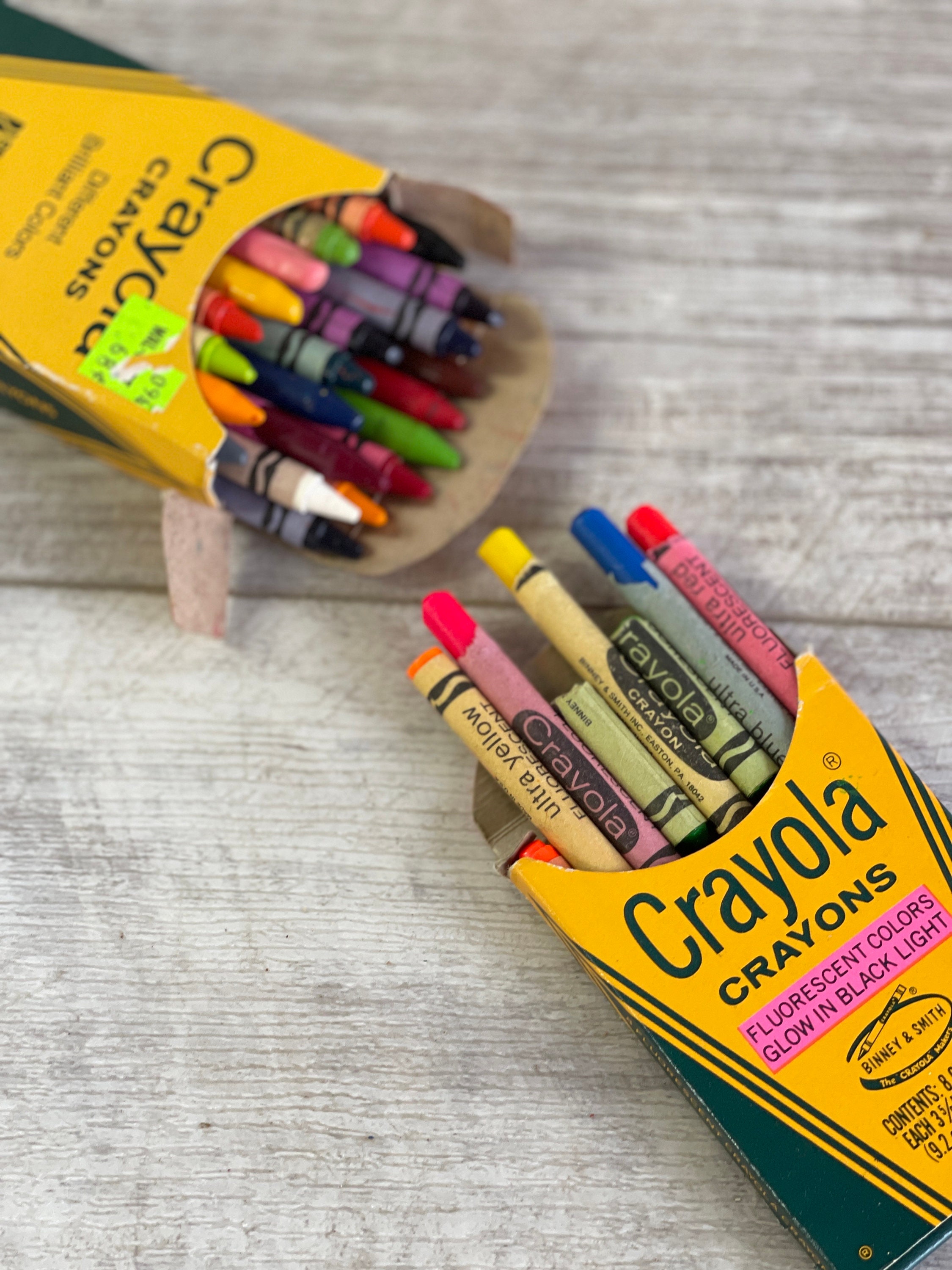 Crayola Crayons in Carrier Vintage Crayola Binney and Smith 65 Crayons Some  Discontinued Made in USA 