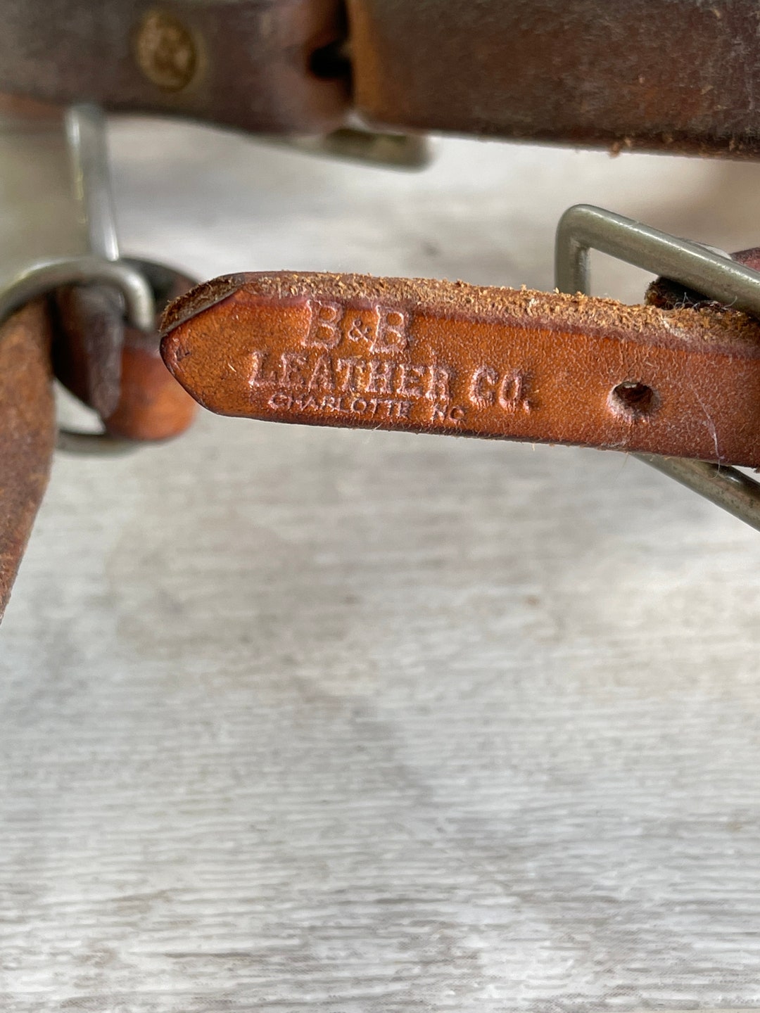 Vintage Horse Bit Bridle B&B Leather Co. Charlotte, NC Narrow Light