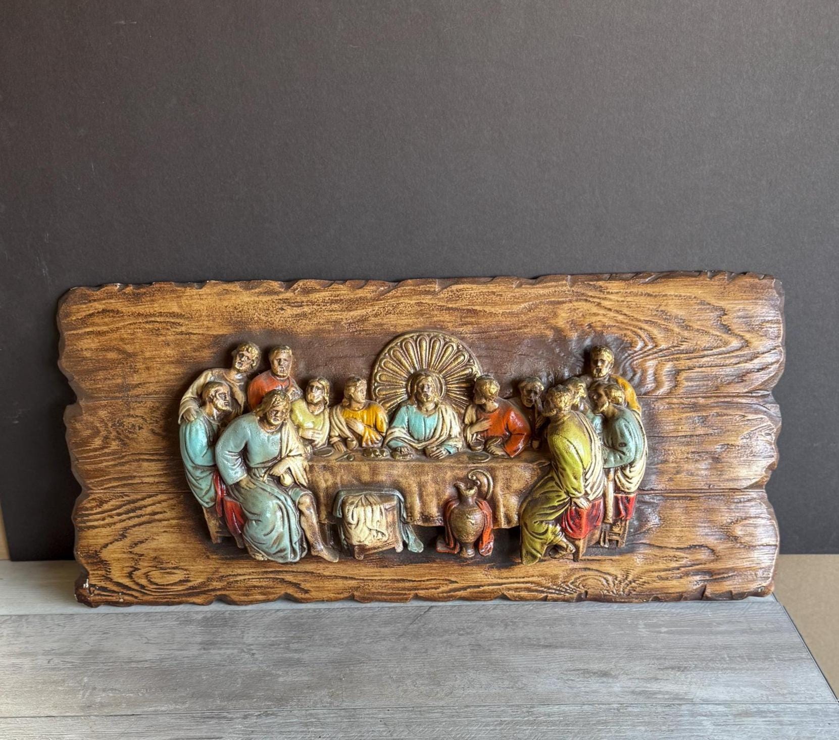 Vintage Last Supper Fiberglass Relief Sculpture - Extra Large Wall