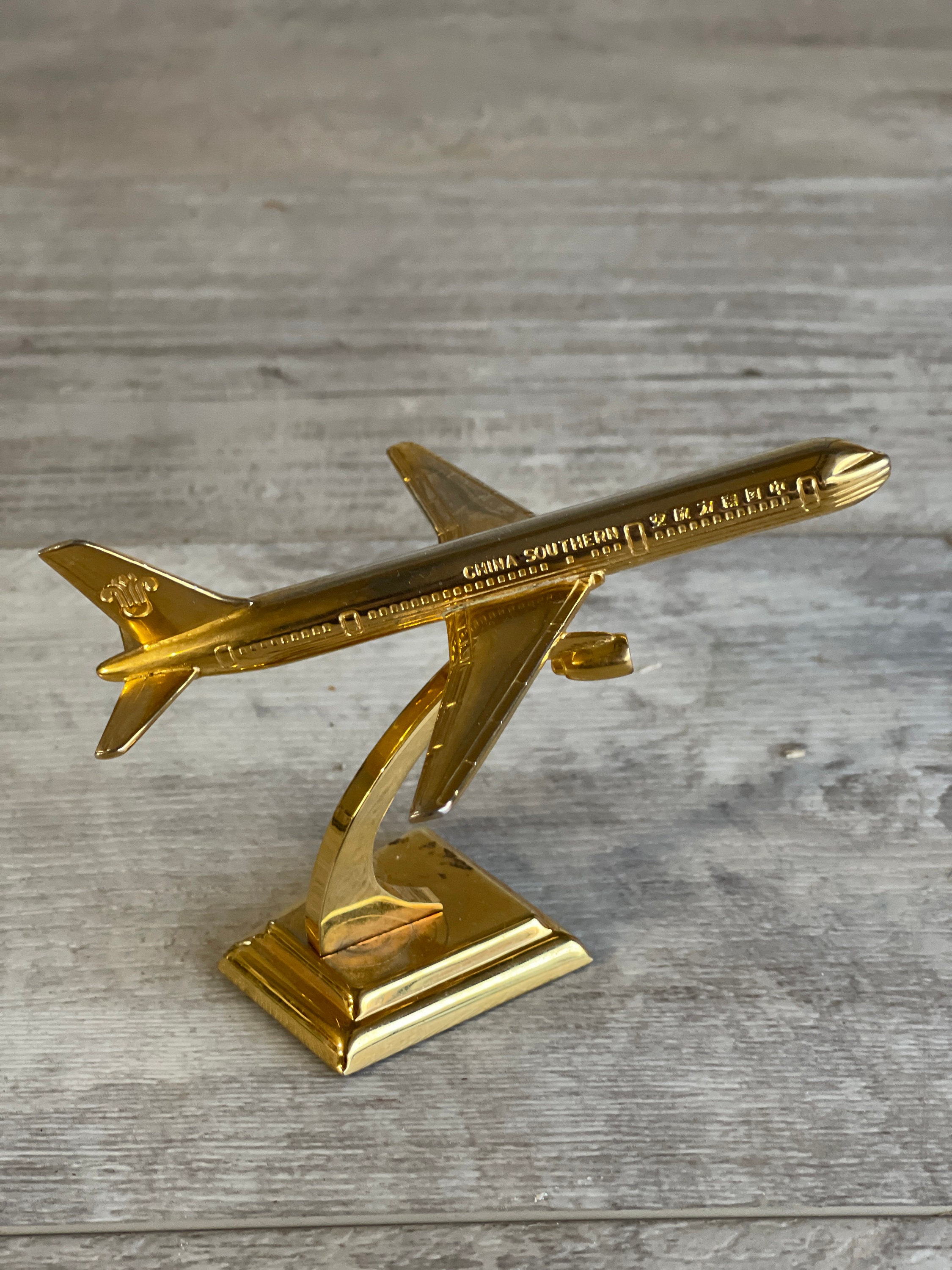 Gold Airplane Model 