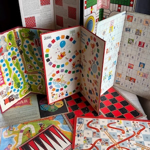 Vintage Board Game Lot: 1950s-60s Decor - Winnie the Pooh, Scrabble Jr., & More