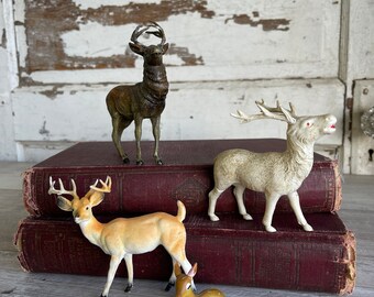 Vintage Celluloid Reindeer Plastic Japan Deer Stag Elk Paper